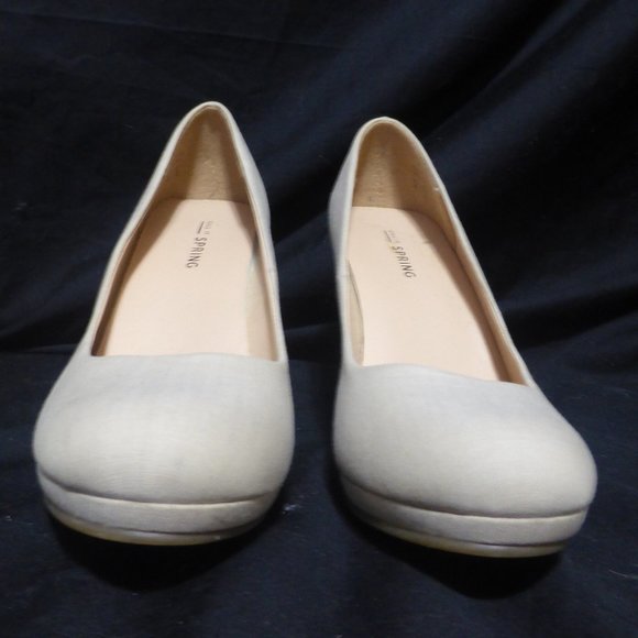 CALL IT SPRING, natural color heels, size US 6, GUC - Picture 2 of 15